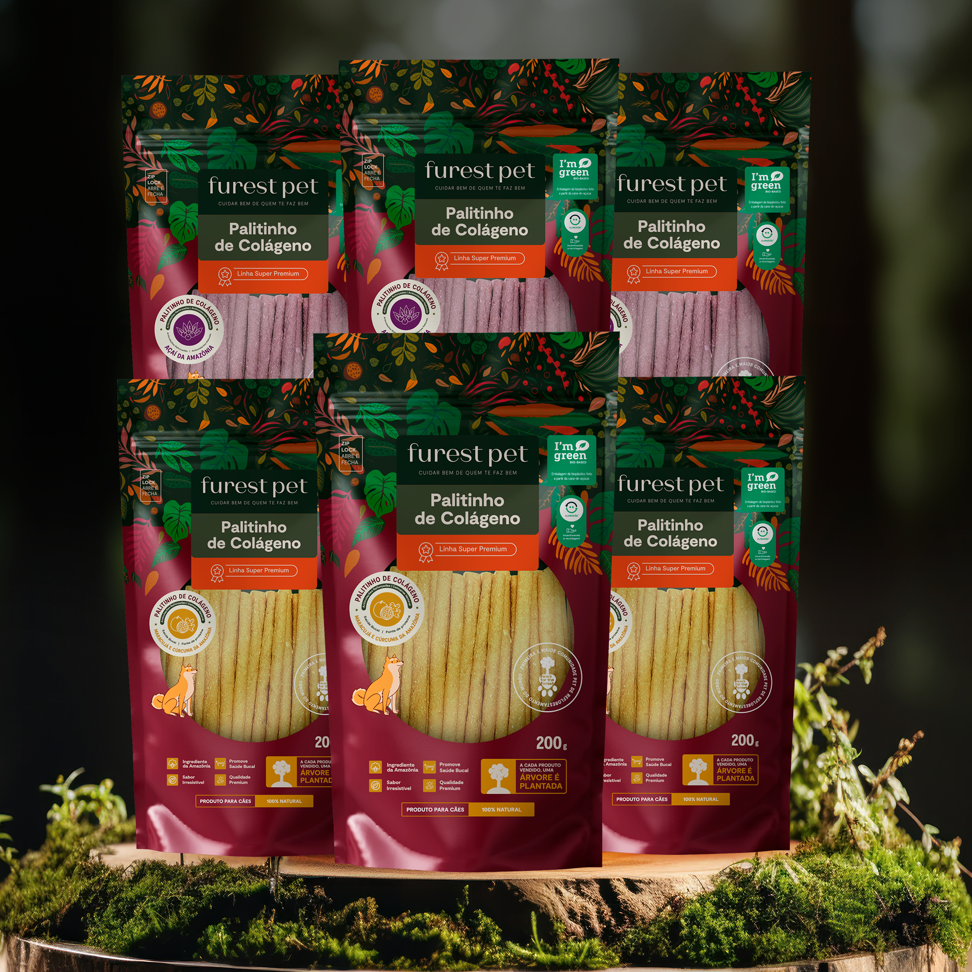 Kit 6 Palitinhos de Colágeno - Maracujá e Cúrcuma + Açaí