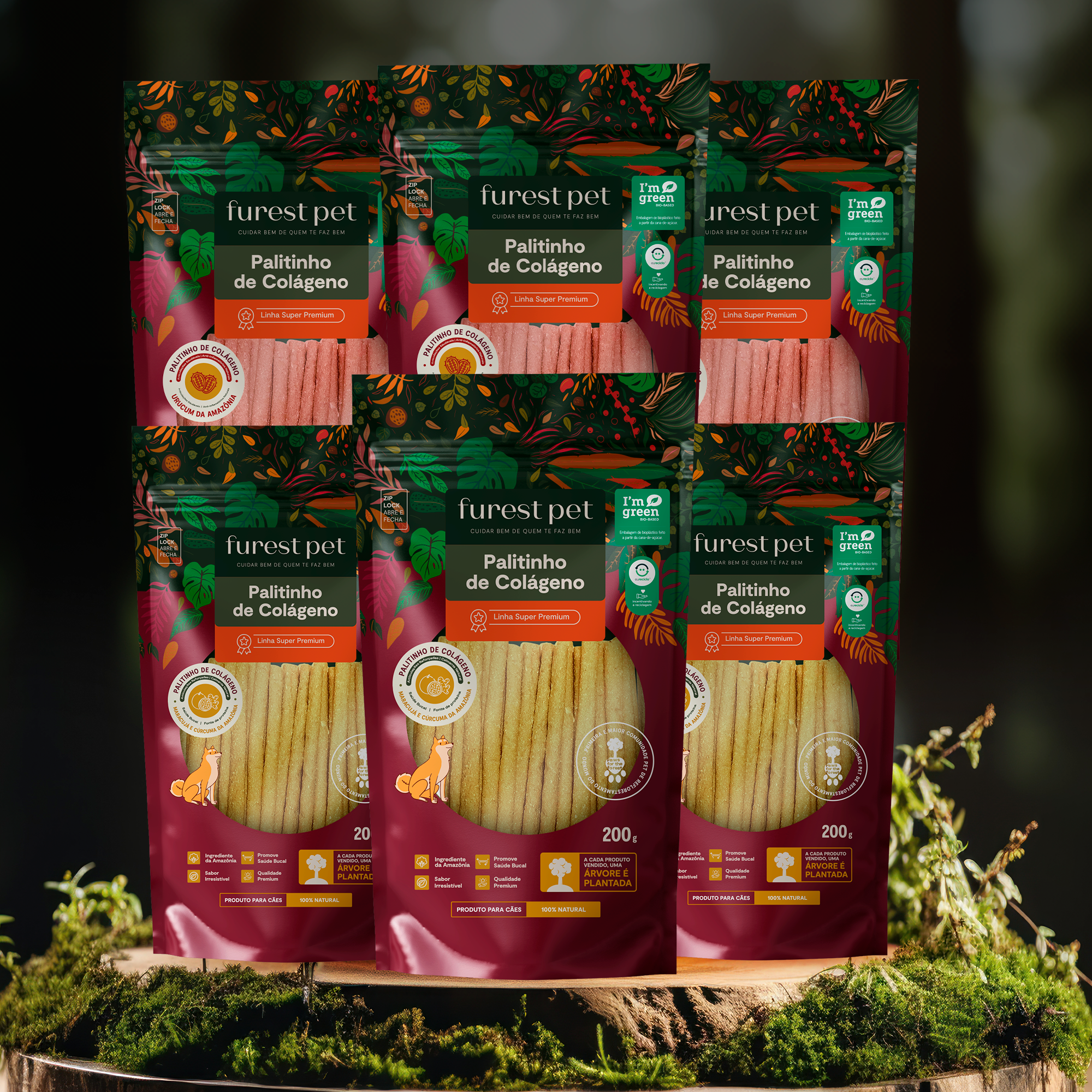Kit 6 Palitinhos de Colágeno - Maracujá e Cúrcuma + Urucum
