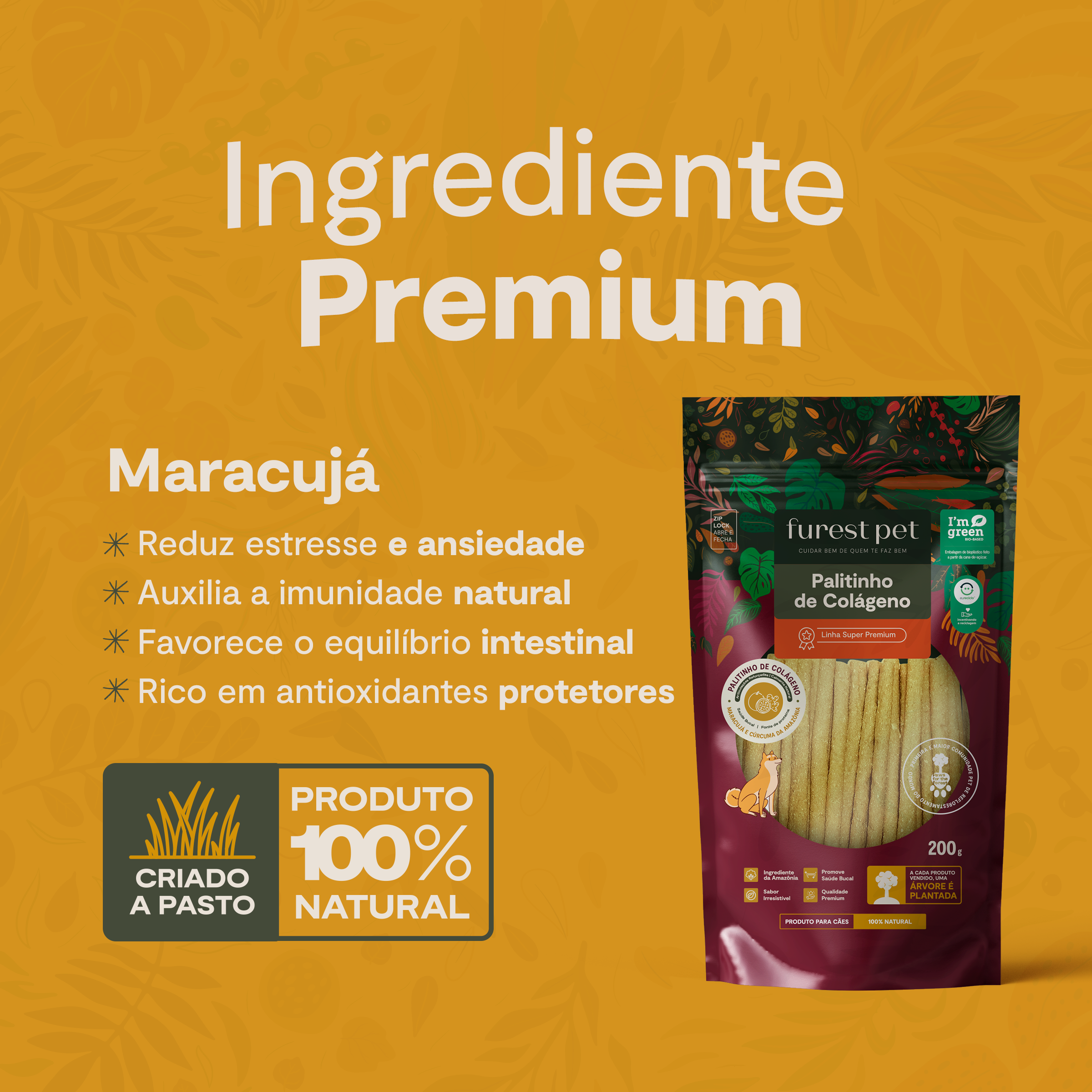 Kit 3 Palitinhos de Colágeno - Maracujá e Cúrcuma